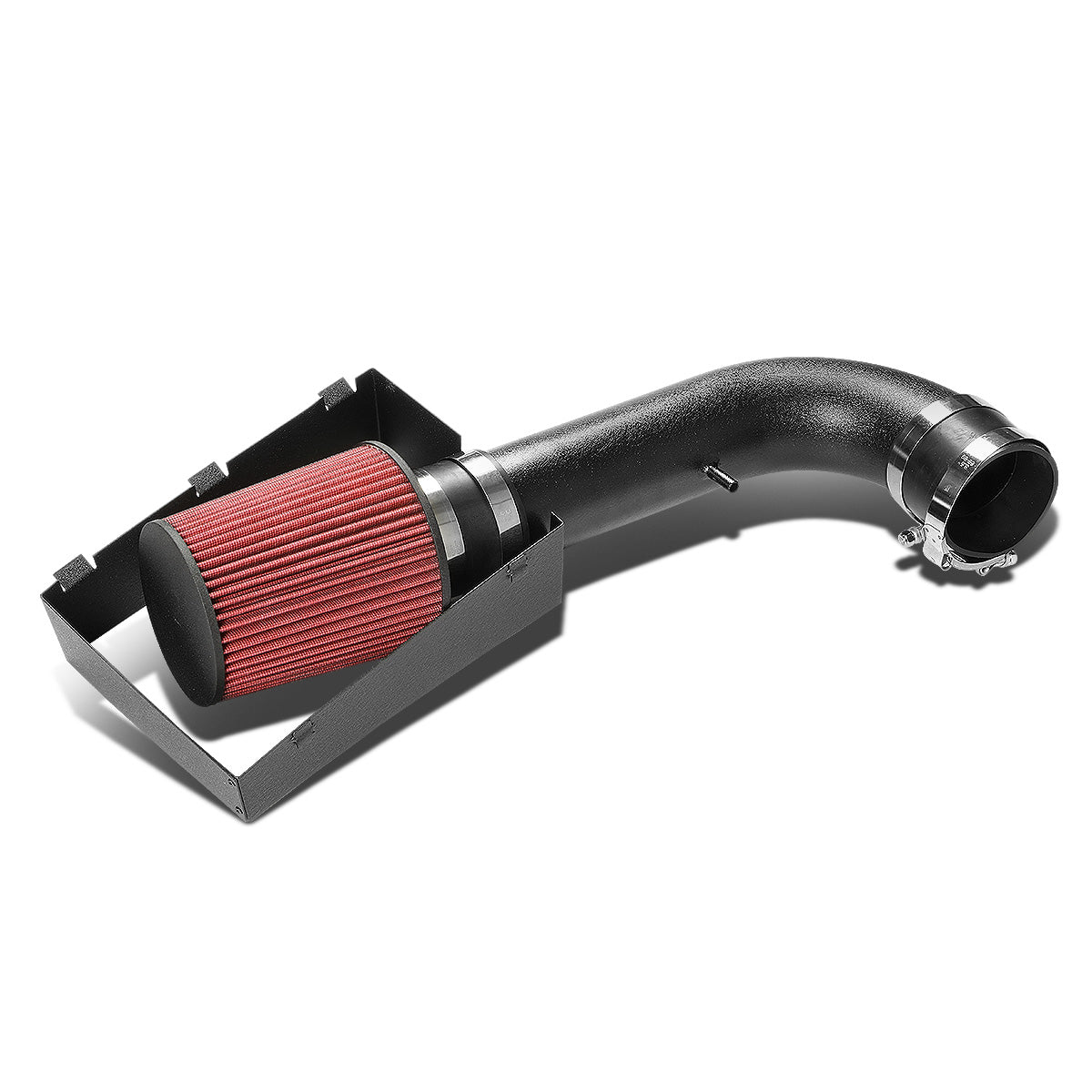 FILTRO DE AIRE ALTO FLUJO HEAT SHIELD - 05-08 DODGE MAGNUM RT/SRT8 5.7L/6.1L V8 - ALUMINUM PIPING - WRINKLE FINISH - BLACK