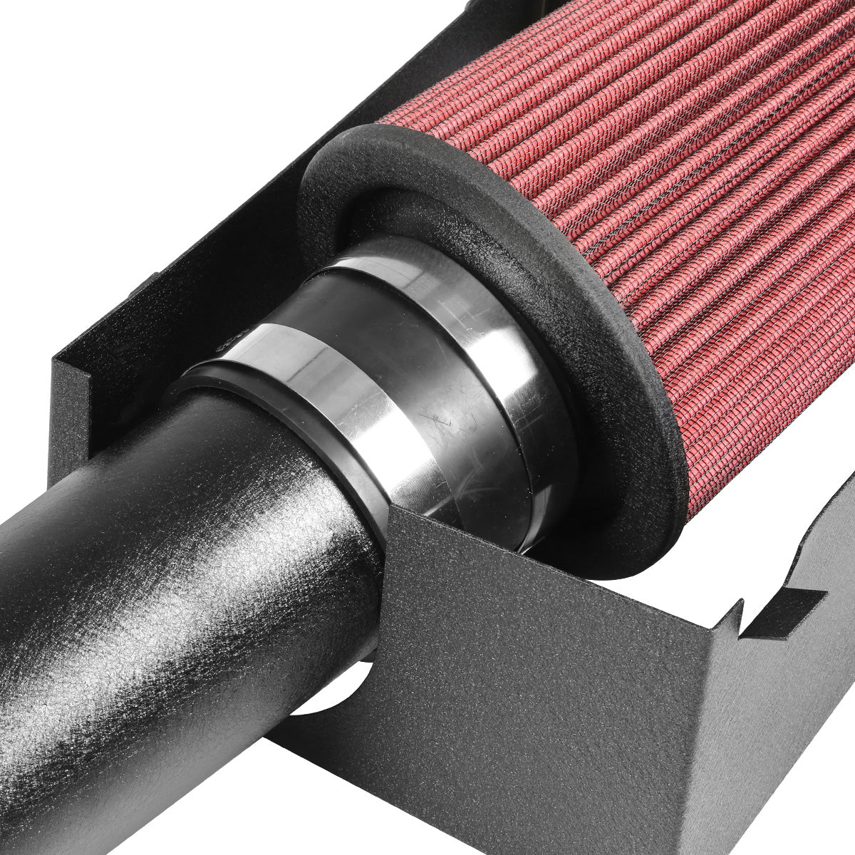 FILTRO DE AIRE ALTO FLUJO HEAT SHIELD - 05-08 DODGE MAGNUM RT/SRT8 5.7L/6.1L V8 - ALUMINUM PIPING - WRINKLE FINISH - BLACK