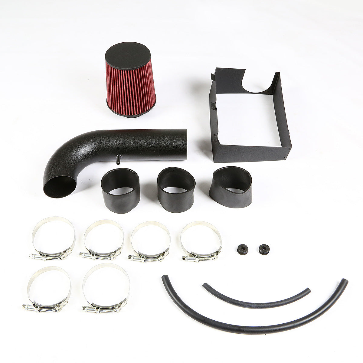 FILTRO DE AIRE ALTO FLUJO HEAT SHIELD - 05-08 DODGE MAGNUM RT/SRT8 5.7L/6.1L V8 - ALUMINUM PIPING - WRINKLE FINISH - BLACK