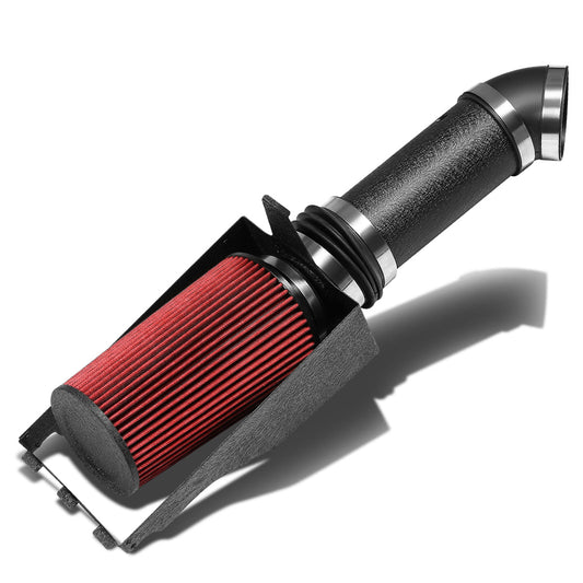 FILTRO DE AIRE ALTO FLUJO HEAT SHIELD - 99-03 FORD F-250 7.3L V8 - ALUMINUM PIPING - WRINKLE FINISH - BLACK