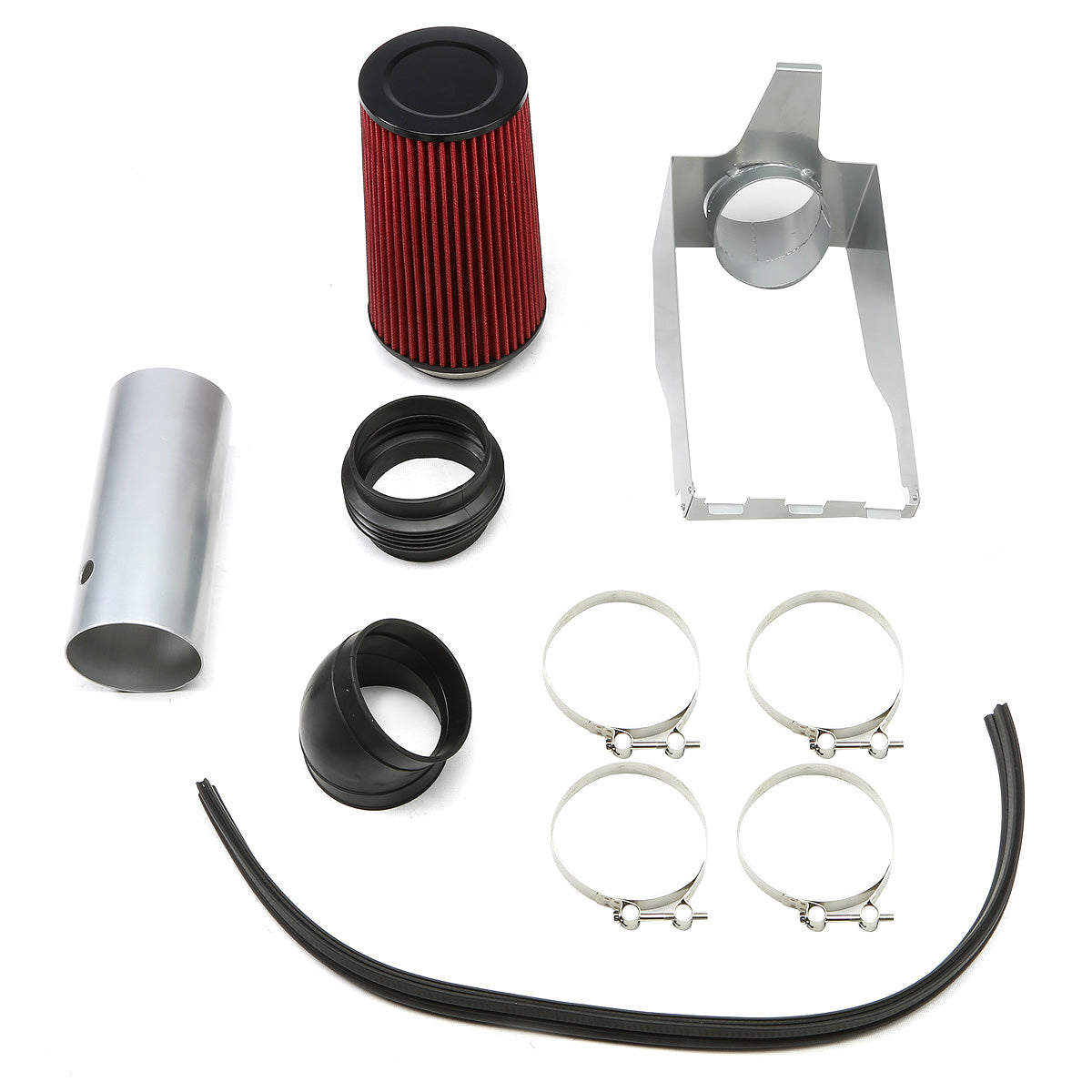 FILTRO DE AIRE ALTO FLUJO HEAT SHIELD - 99-03 FORD F-250 7.3L V8 - ALUMINUM PIPING - SILVER