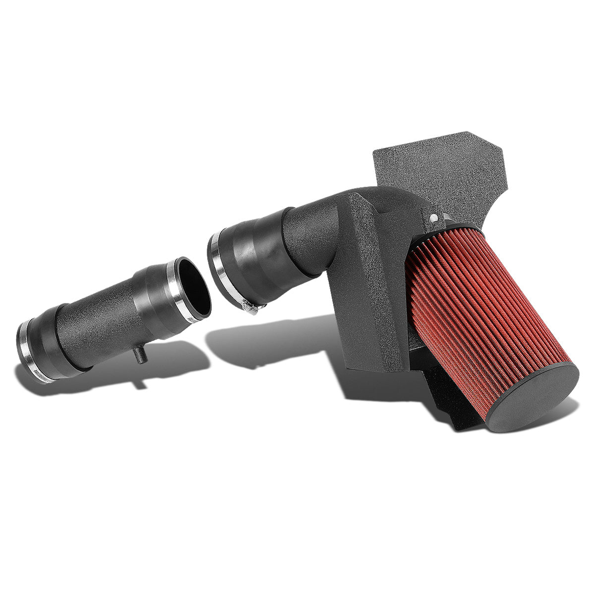 FILTRO DE AIRE ALTO FLUJO HEAT SHIELD - 99-04 FORD F-250, 350, 450 SUPER DUTY / 00-05 EXCURSION - FITS MODELS WITH 6.8L V10 ENGINE ONLY - ALUMINUM PIPING - SILVER