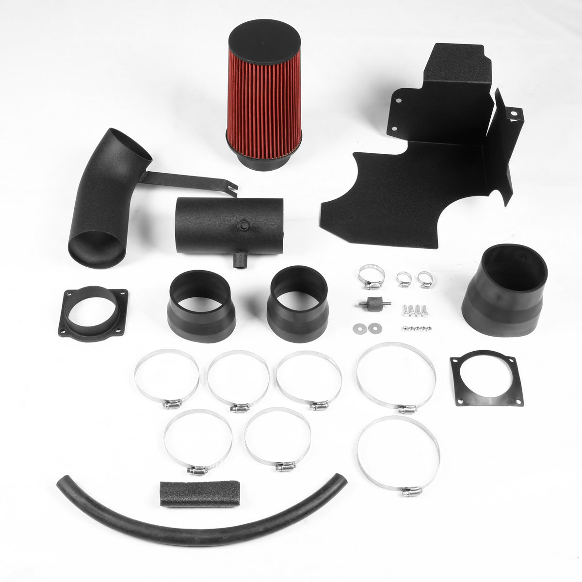 FILTRO DE AIRE ALTO FLUJO HEAT SHIELD - 99-04 FORD F-250, 350, 450 SUPER DUTY / 00-05 EXCURSION - FITS MODELS WITH 6.8L V10 ENGINE ONLY - ALUMINUM PIPING - SILVER
