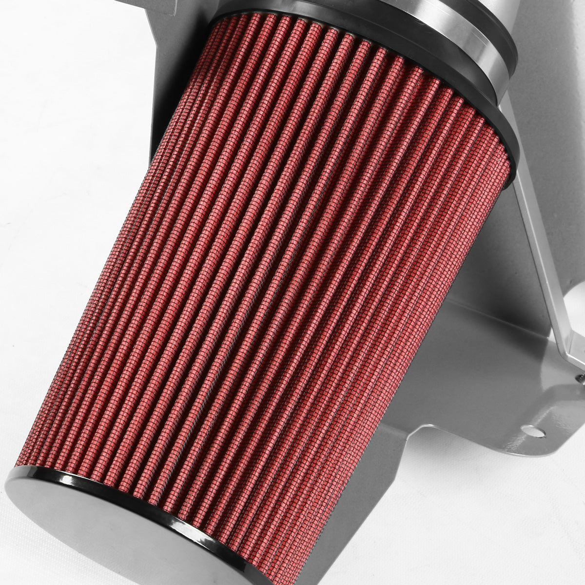 FILTRO DE AIRE ALTO FLUJO HEAT SHIELD - 99-04 FORD F-250, 350, 450 SUPER DUTY / 00-05 EXCURSION - FITS MODELS WITH 6.8L V10 ENGINE ONLY - ALUMINUM PIPING - WRINKLE FINISH - BLACK