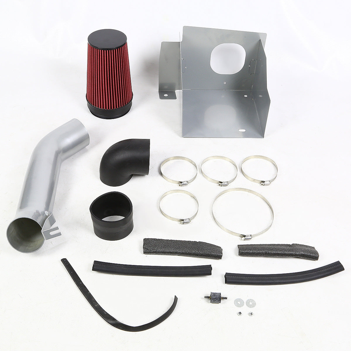 FILTRO DE AIRE ALTO FLUJO HEAT SHIELD - 03-07 HUMMERH2 6.0L V8 - ALUMINUM PIPING - SILVER