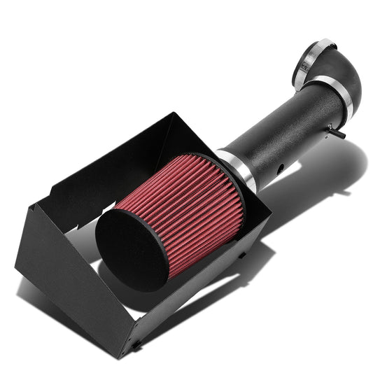 FILTRO DE AIRE ALTO FLUJO HEAT SHIELD - 05-10 JEEP GRAND CHEROKEE - FITS SRT MODELS WITH 6.1L V8 ENGING ONLY - ALUMINUM PIPING - WRINKLE FINISH - BLACK