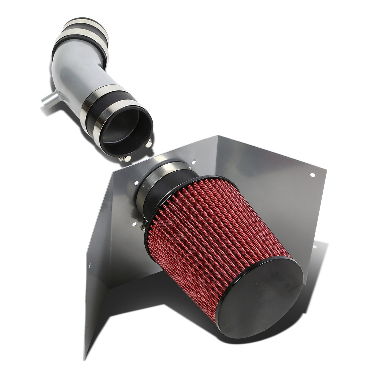 FILTRO DE AIRE ALTO FLUJO HEAT SHIELD - 03-05 LINCOLN AVIATOR 4.6L V8 - ALUMINUM PIPING - SILVER