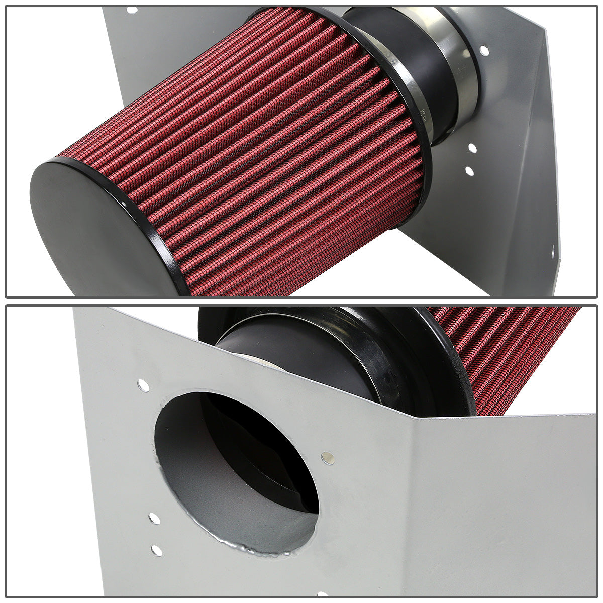 FILTRO DE AIRE ALTO FLUJO HEAT SHIELD - 03-05 LINCOLN AVIATOR 4.6L V8 - ALUMINUM PIPING - SILVER