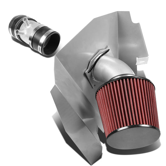 FILTRO DE AIRE ALTO FLUJO HEAT SHIELD - 99-03 NISSAN FRONTIER SE/XE 3.3L V6 - ALUMINUM PIPING - SILVER