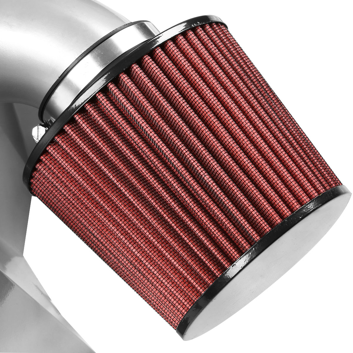FILTRO DE AIRE ALTO FLUJO HEAT SHIELD - 99-03 NISSAN FRONTIER SE/XE 3.3L V6 - ALUMINUM PIPING - SILVER