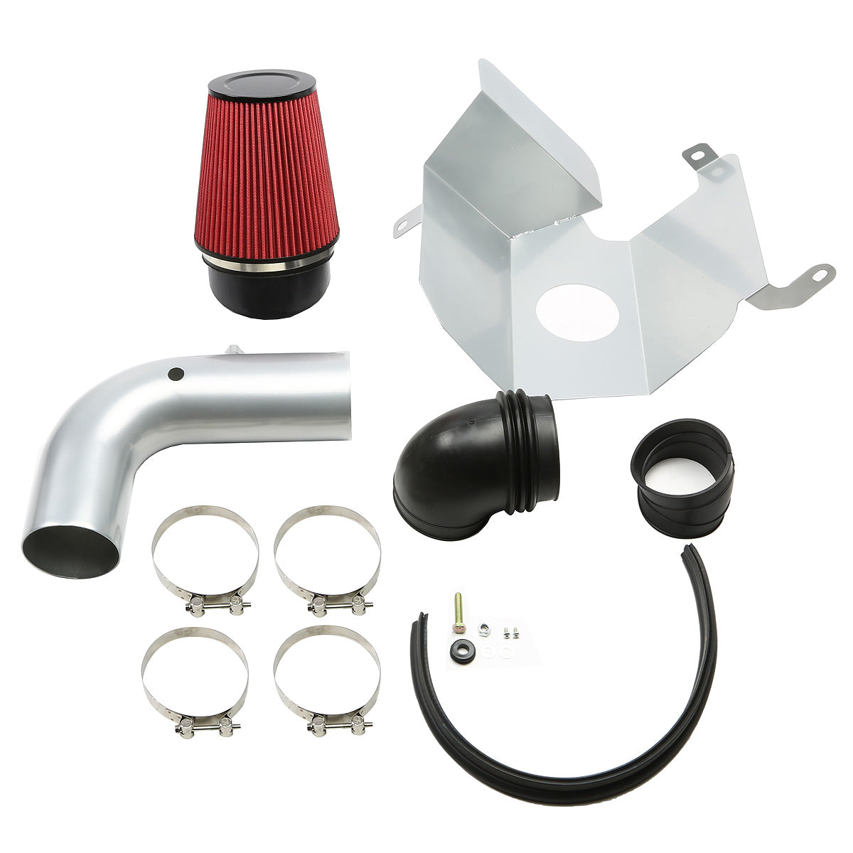 FILTRO DE AIRE ALTO FLUJO HEAT SHIELD - 03-07 DODGE RAM 5.9L / 6.7L L6 DIESEL TURBO - ALUMINUM PIPING - SILVER