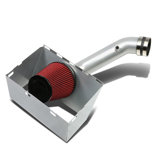 FILTRO DE AIRE ALTO FLUJO HEAT SHIELD - 02-08 DODGE RAM 1500, 2500, 3500 4.7L, 5.7L HEMI - ALUMINUM PIPING - SILVER
