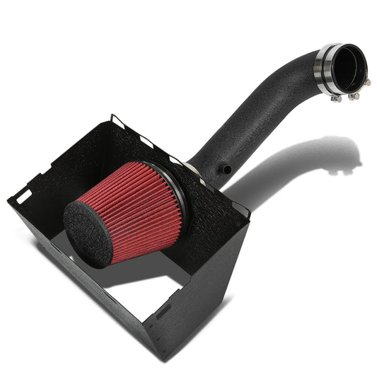 FILTRO DE AIRE ALTO FLUJO HEAT SHIELD - 09-14 DODGE RAM 5.7 HEMI - ALUMINUM PIPING - WRINKLE FINISH - BLACK