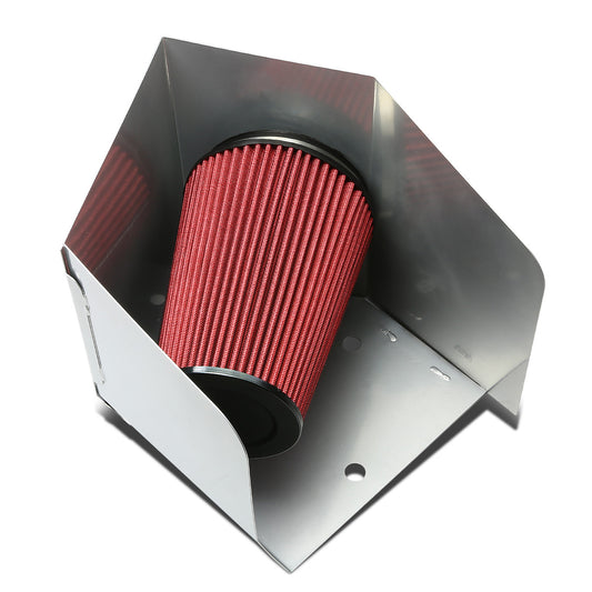 FILTRO DE AIRE ALTO FLUJO HEAT SHIELD - 94-02 DODGE RAM 5.9L L6 DIESEL TURBO - ALUMINUM PIPING - SILVER
