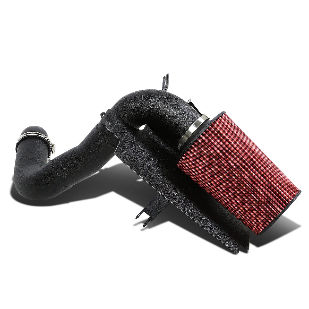 FILTRO DE AIRE ALTO FLUJO HEAT SHIELD - 98-03 SONOMA/S10 2.2L 4CYL - ALUMINUM PIPING - WRINKLE FINISH - BLACK