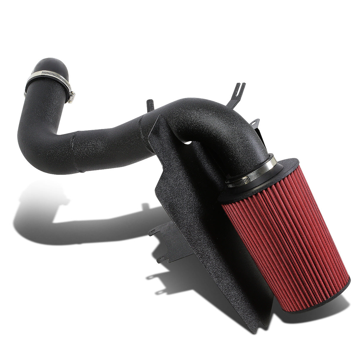 FILTRO DE AIRE ALTO FLUJO HEAT SHIELD - 98-03 SONOMA/S10 2.2L 4CYL - ALUMINUM PIPING - WRINKLE FINISH - BLACK