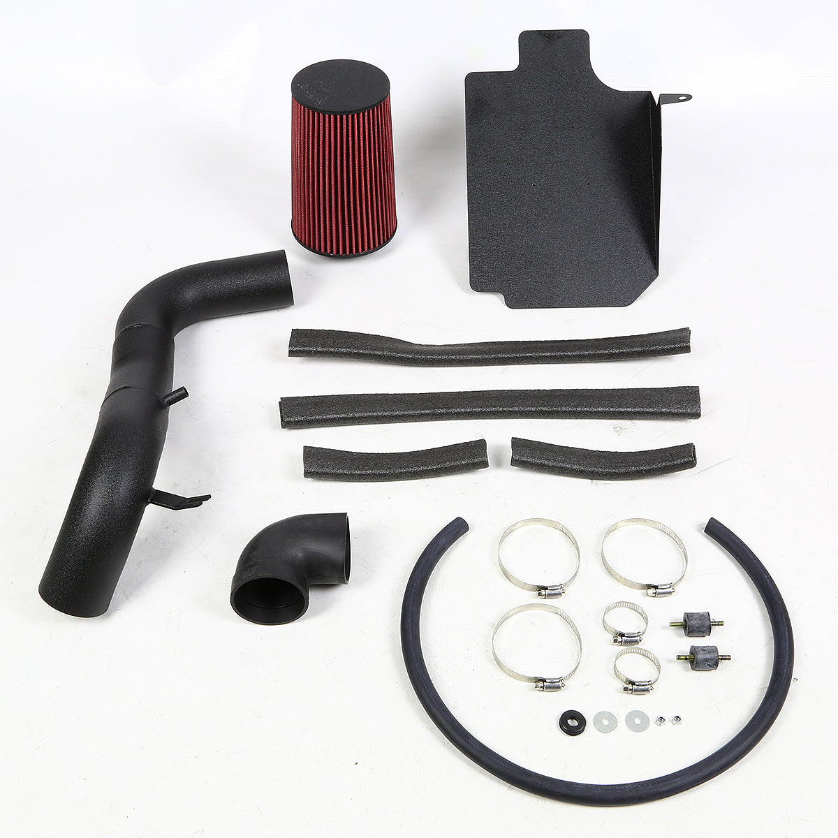 FILTRO DE AIRE ALTO FLUJO HEAT SHIELD - 98-03 SONOMA/S10 2.2L 4CYL - ALUMINUM PIPING - WRINKLE FINISH - BLACK