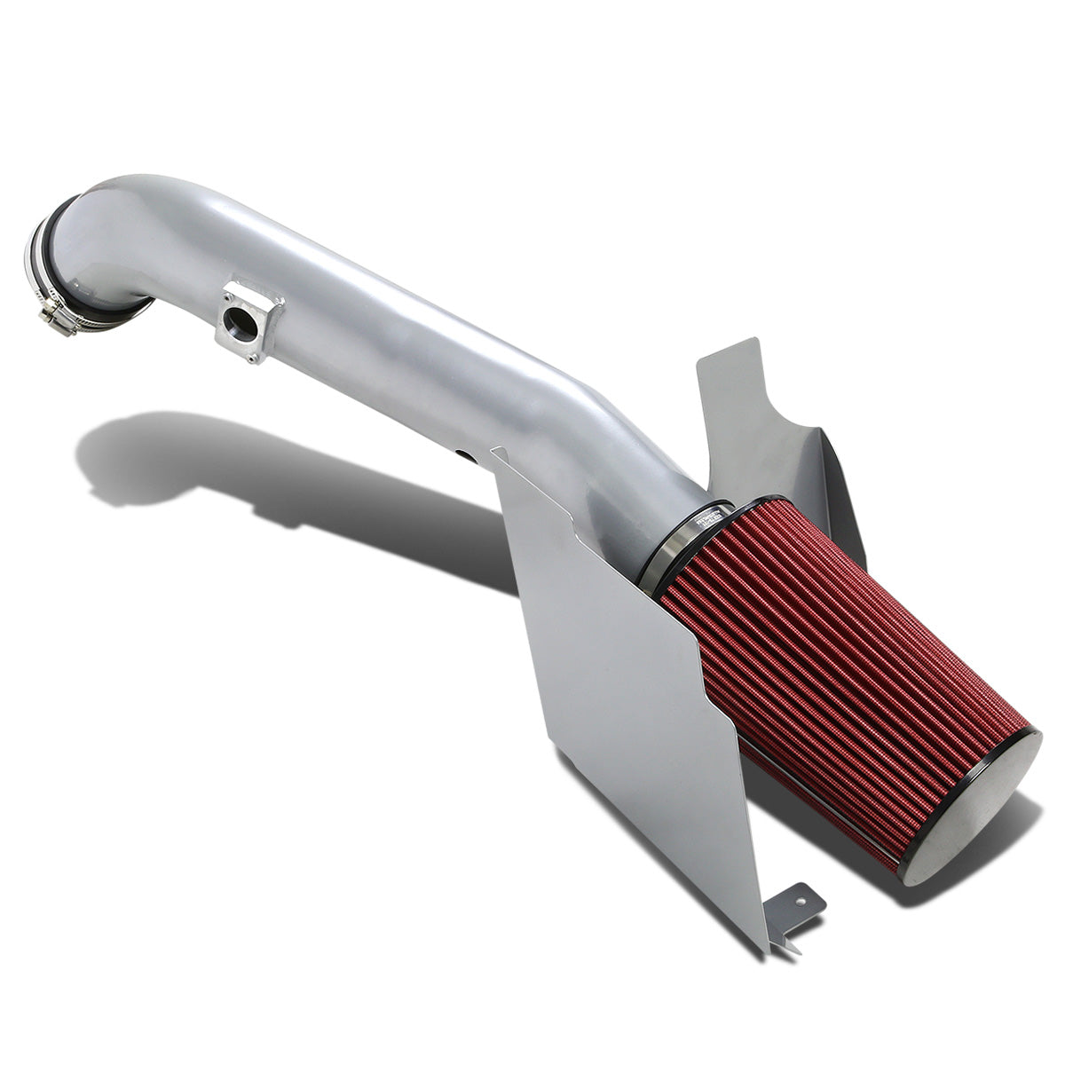 FILTRO DE AIRE ALTO FLUJO HEAT SHIELD - 01-04 CHEVY SILVERADO, SIERRA 6.6L V8 - ALUMINUM PIPING - SILVER