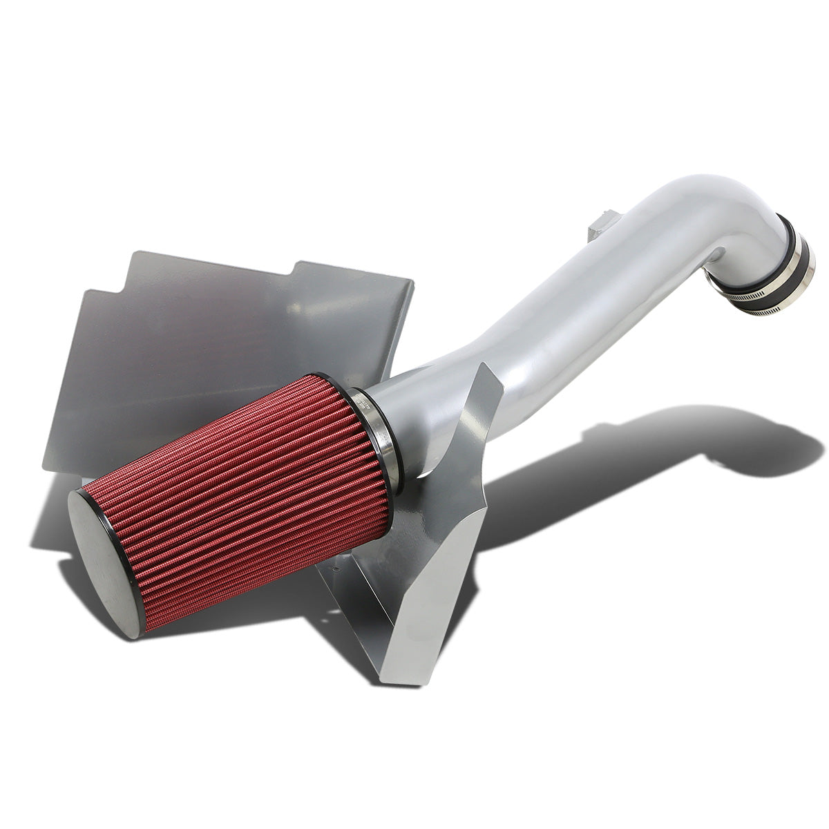FILTRO DE AIRE ALTO FLUJO HEAT SHIELD - 01-04 CHEVY SILVERADO, SIERRA 6.6L V8 - ALUMINUM PIPING - SILVER