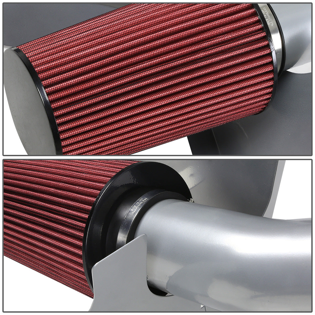 FILTRO DE AIRE ALTO FLUJO HEAT SHIELD - 01-04 CHEVY SILVERADO, SIERRA 6.6L V8 - ALUMINUM PIPING - SILVER