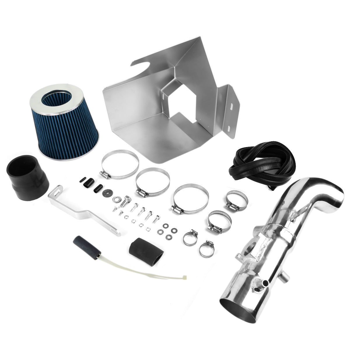 FILTRO DE AIRE ALTO FLUJO HEAT SHIELD - 02-04 TOYOTA CAMRY 4-CYL - ALUMINUM PIPING - BLUE
