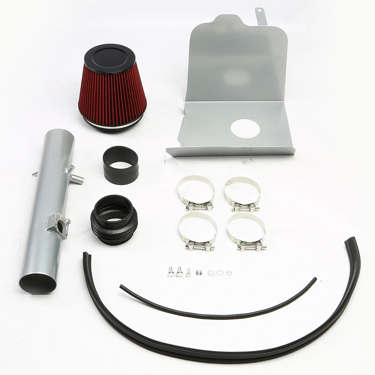 FILTRO DE AIRE ALTO FLUJO HEAT SHIELD - 05-11 TOYOTA TACOMA 4.0L V6 - ALUMINUM PIPING - SILVER