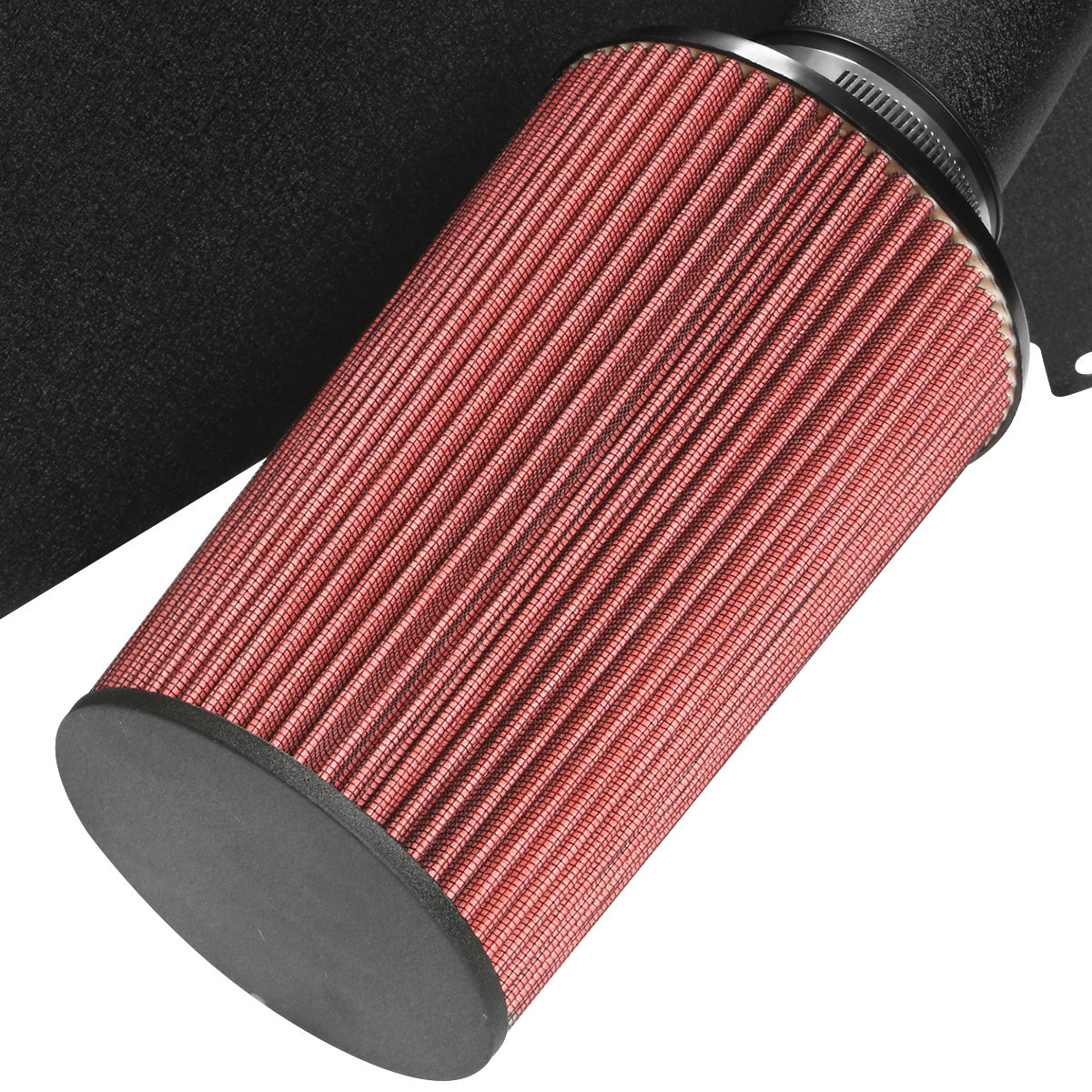 FILTRO DE AIRE ALTO FLUJO HEAT SHIELD - 00-04 TOYOTA TUNDRA 4.7L V8 / 01-04 SEQUOIA 4.7L V8 - ALUMINUM PIPING - WRINKLE FINISH - BLACK