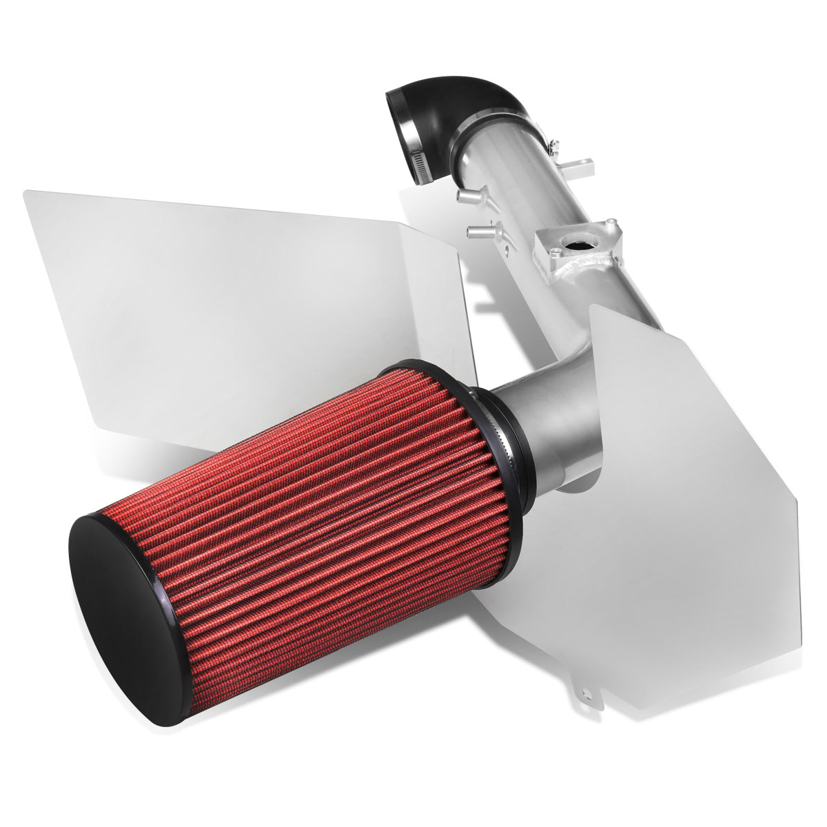 FILTRO DE AIRE ALTO FLUJO HEAT SHIELD - 00-04 TOYOTA TUNDRA 4.7L V8 / 01-04 SEQUOIA 4.7L V8 - ALUMINUM PIPING - SILVER