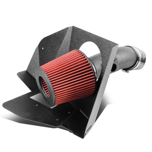 FILTRO DE AIRE ALTO FLUJO HEAT SHIELD - 07-13 TOYOTA VENZA 3.5L V6 - ALUMINUM PIPING - WRINKLE FINISH - BLACK