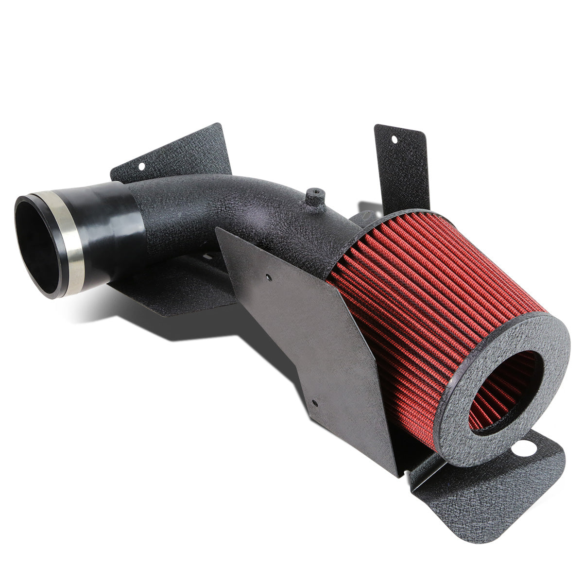 FILTRO DE AIRE ALTO FLUJO HEAT SHIELD - 03-07 VW JETTA 4-CYL - ALUMINUM PIPING - WRINKLE FINISH - BLACK