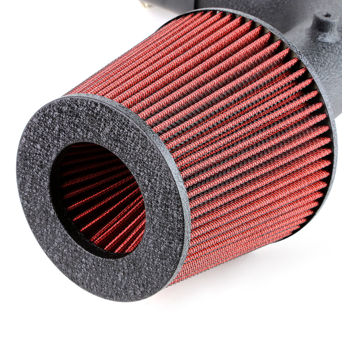 FILTRO DE AIRE ALTO FLUJO HEAT SHIELD - 03-07 VW JETTA 4-CYL - ALUMINUM PIPING - WRINKLE FINISH - BLACK