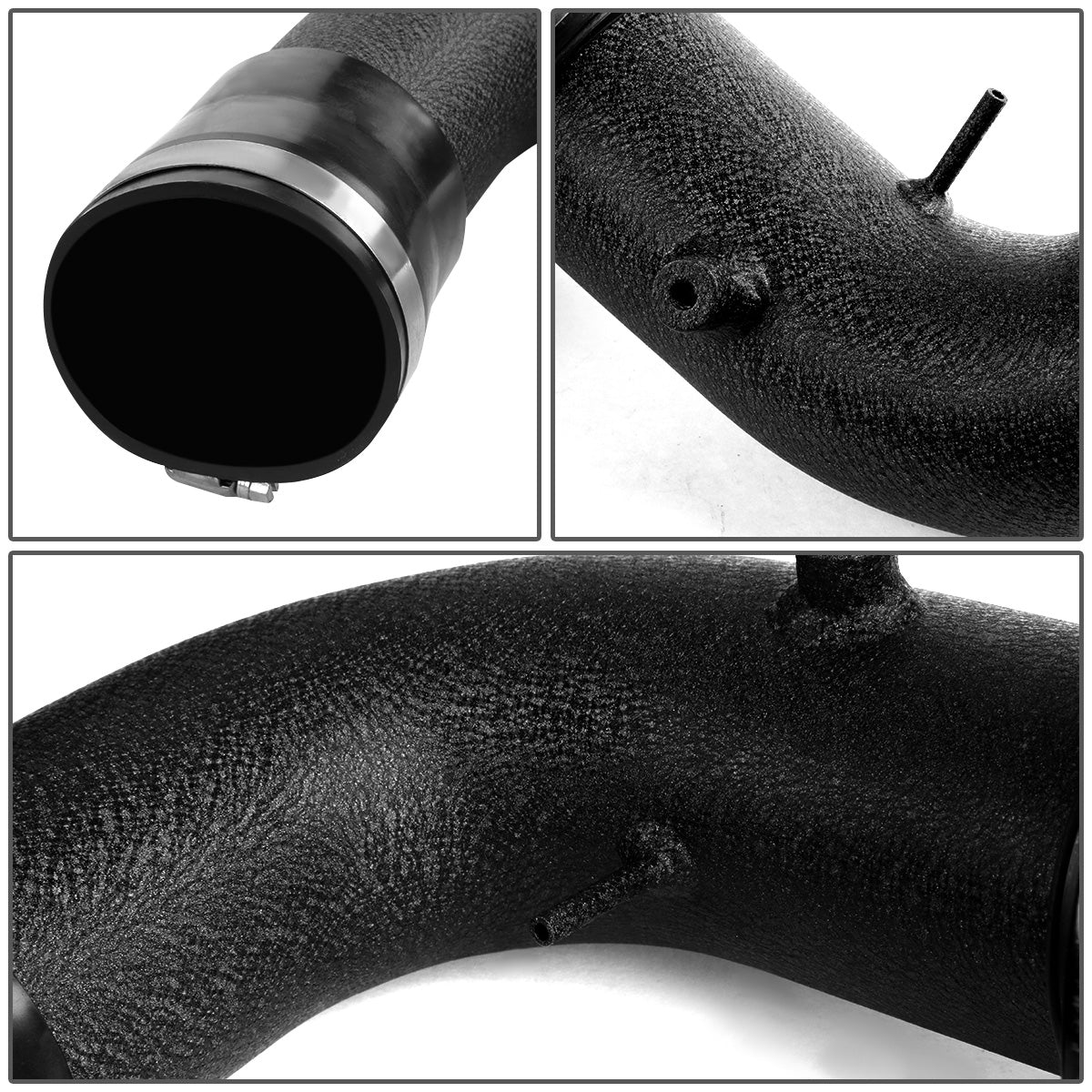 FILTRO DE AIRE ALTO FLUJO HEAT SHIELD - 03-07 VW JETTA 4-CYL - ALUMINUM PIPING - WRINKLE FINISH - BLACK