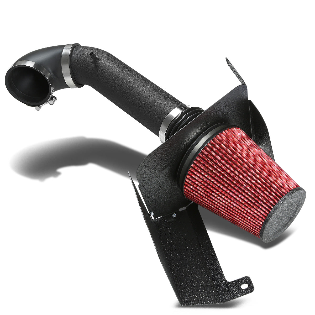 FILTRO DE AIRE ALTO FLUJO HEAT SHIELD - 07-08 YUKON/SEIRRA/TAHOE/SILVERADO/SUBURBAN/AVALANCHE/ESCALADE - ALUMINUM PIPING - WRINKLE FINISH - BLACK