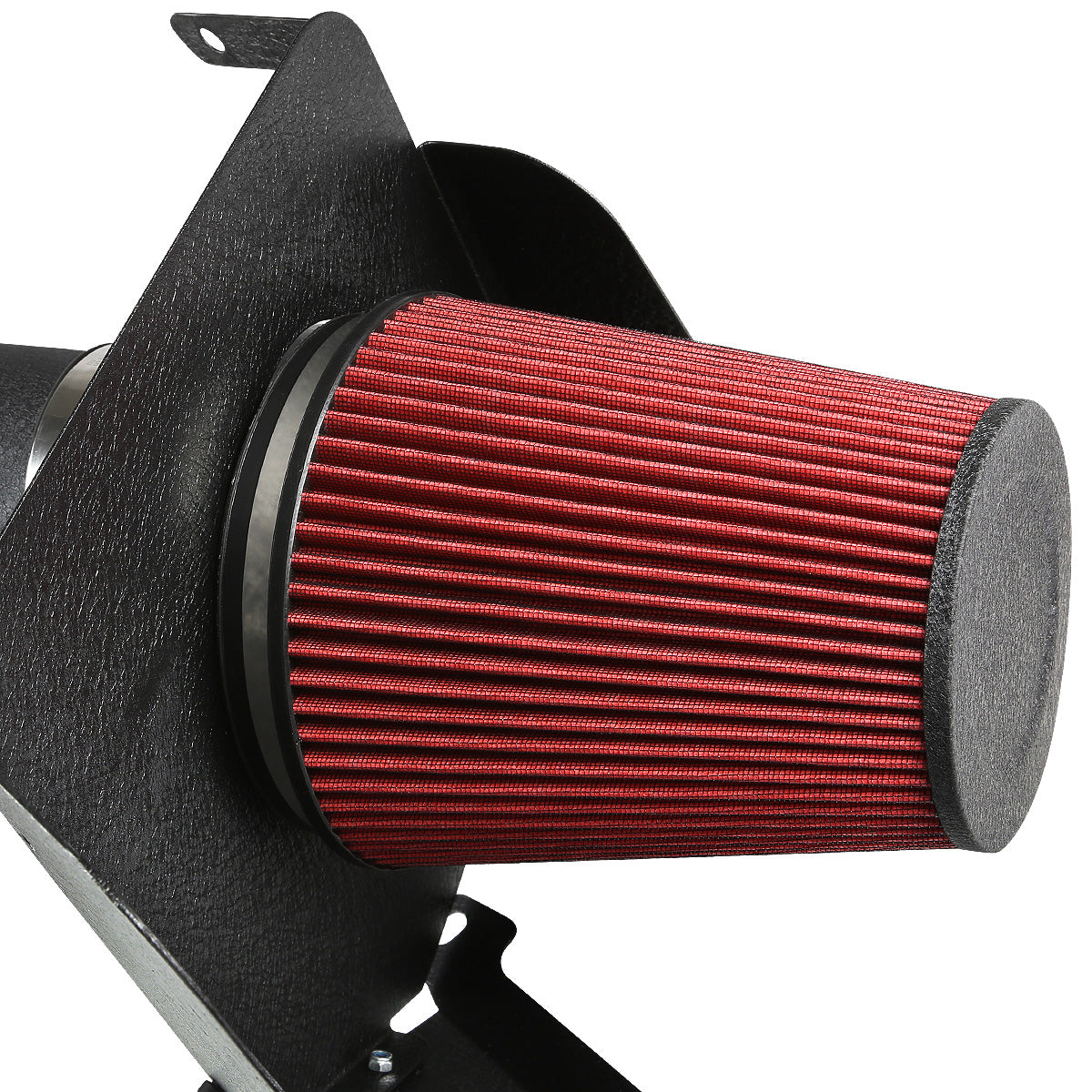 FILTRO DE AIRE ALTO FLUJO HEAT SHIELD - 07-08 YUKON/SEIRRA/TAHOE/SILVERADO/SUBURBAN/AVALANCHE/ESCALADE - ALUMINUM PIPING - WRINKLE FINISH - BLACK