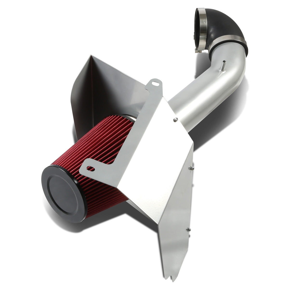 FILTRO DE AIRE ALTO FLUJO HEAT SHIELD - 07-08 YUKON/SEIRRA/TAHOE/SILVERADO/SUBURBAN/AVALANCHE/ESCALADE - ALUMINUM PIPING - SILVER