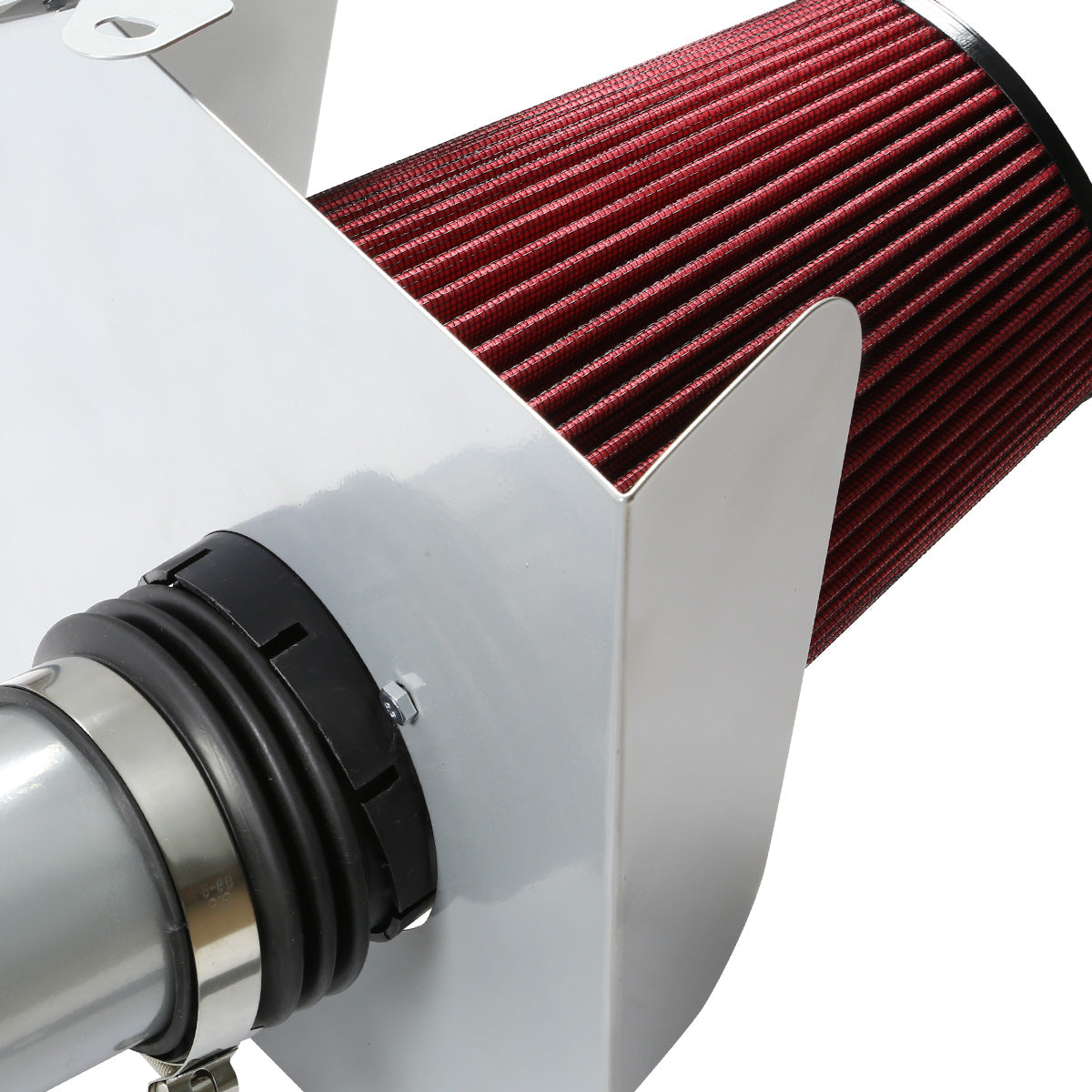 FILTRO DE AIRE ALTO FLUJO HEAT SHIELD - 07-08 YUKON/SEIRRA/TAHOE/SILVERADO/SUBURBAN/AVALANCHE/ESCALADE - ALUMINUM PIPING - SILVER
