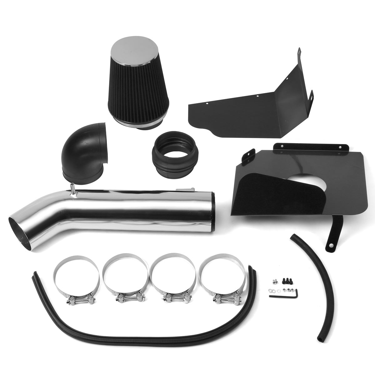 FILTRO DE AIRE ALTO FLUJO HEAT SHIELD - 09-14 CHEVROLET / GMC YUKON / SILVERADO / SIERRA / AVALANCHE V8 - ALUMINUM PIPING - POLISHED
