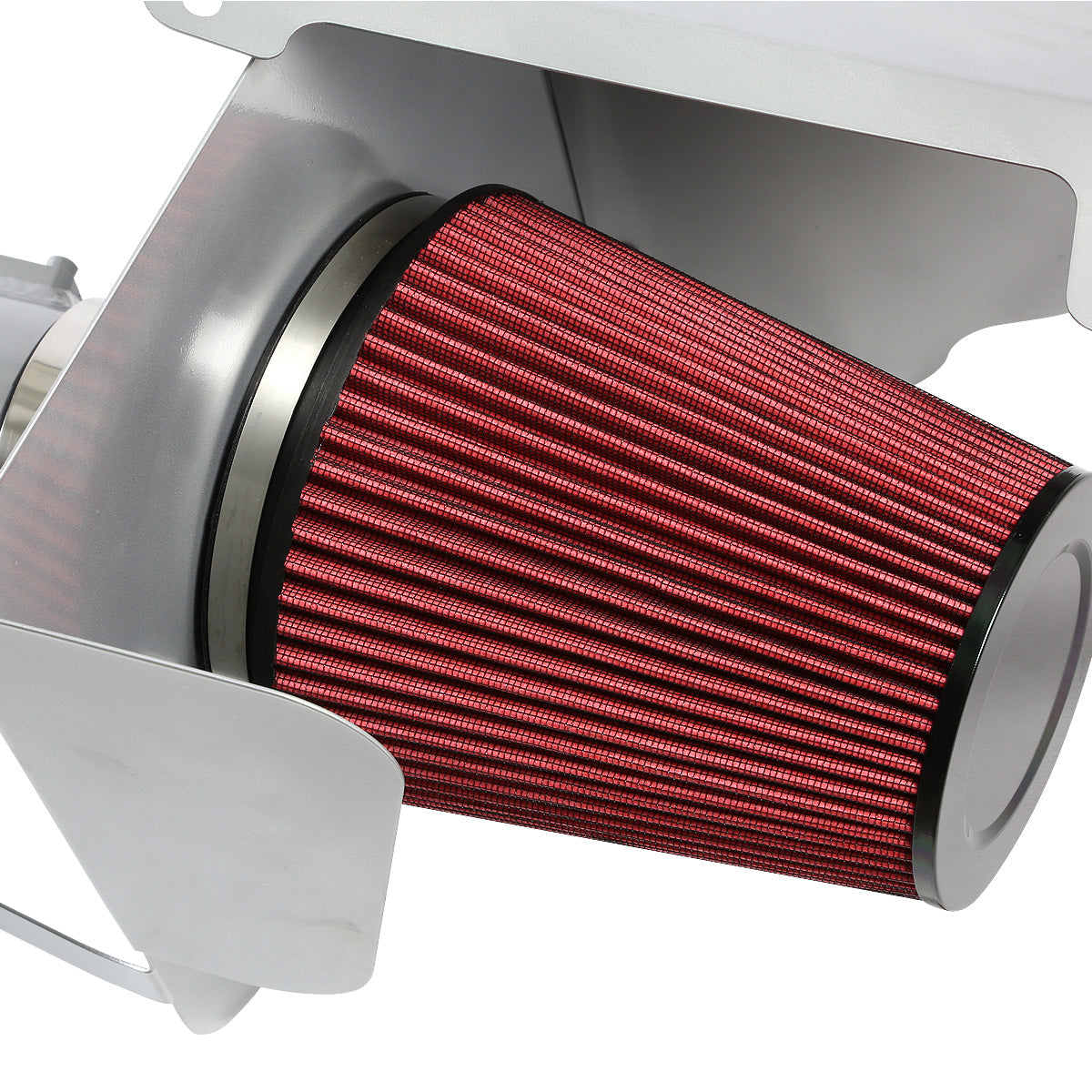 FILTRO DE AIRE ALTO FLUJO HEAT SHIELD - 09-14 CHEVROLET / GMC YUKON / SILVERADO / SIERRA / AVALANCHE V8 - ALUMINUM PIPING - SILVER