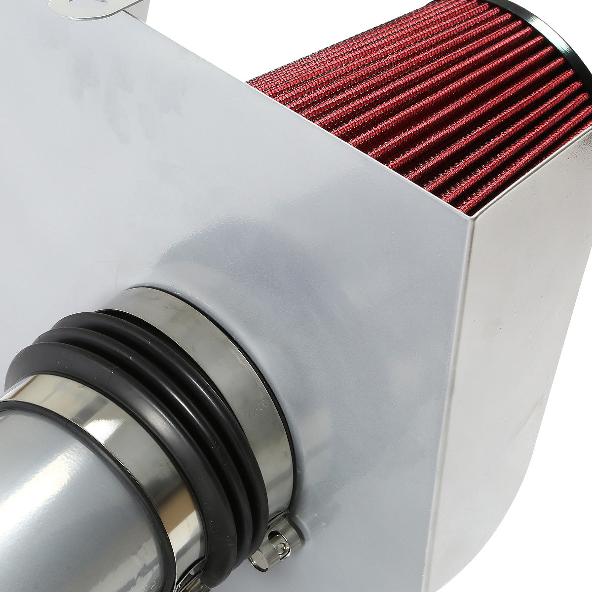 FILTRO DE AIRE ALTO FLUJO HEAT SHIELD - 09-14 CHEVROLET / GMC YUKON / SILVERADO / SIERRA / AVALANCHE V8 - ALUMINUM PIPING - SILVER