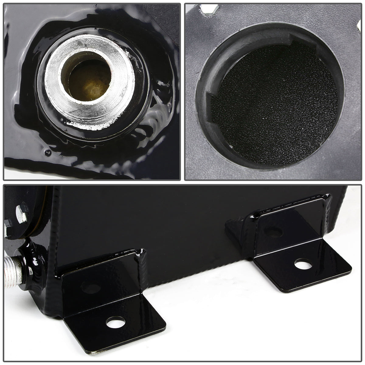 TANQUE DE GASOLINA FUEL CELL - GAS TANK - ALUMINUM  - 1-GALLON - BLACK CAP - BLACK - BOTTOM-FEED