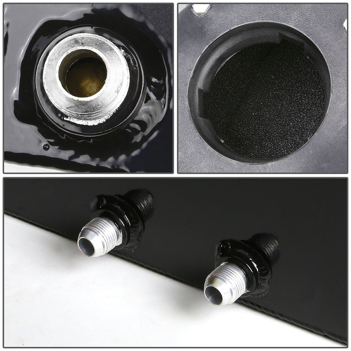 TANQUE DE GASOLINA FUEL CELL - GAS TANK - 4 GALLON - BOTTOM-FEED - ALUMINUM - BLACK CAP - BLACK