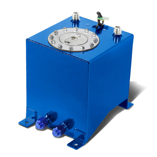 TANQUE DE GASOLINA FUEL CELL - GAS TANK WITH LEVEL SENDER - 2.5 GALLON - ALUMINUM - POLISHED CAP - BLUE