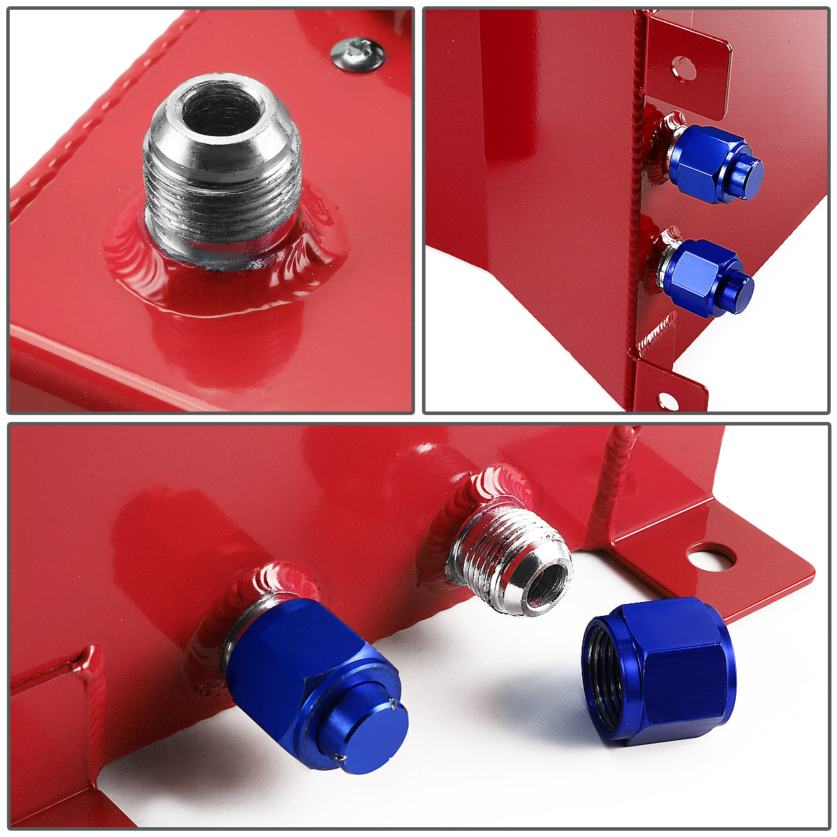 TANQUE DE GASOLINA FUEL CELL - GAS TANK WITH LEVEL SENDER - 2.5 GALLON - ALUMINUM - BLACK CAP - RED