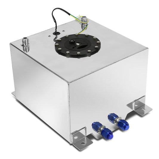 TANQUE DE GASOLINA FUEL CELL - GAS TANK WITH LEVEL SENDER - 5 GALLON - ALUMINUM - BLACK CAP - POLISHED