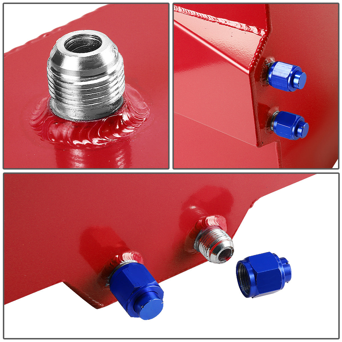 TANQUE DE GASOLINA FUEL CELL - GAS TANK WITH LEVEL SENDER - 8 GALLON - ALUMINUM - POLISHED CAP - RED