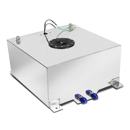 TANQUE DE GASOLINA FUEL CELL - GAS TANK WITH LEVEL SENDER - 15 GALLON - ALUMINUM - BLACK CAP - POLISHED