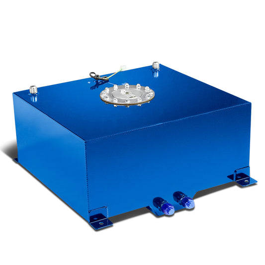 TANQUE DE GASOLINA FUEL CELL - GAS TANK WITH LEVEL SENDER - 15 GALLON - ALUMINUM - POLISHED CAP - BLUE