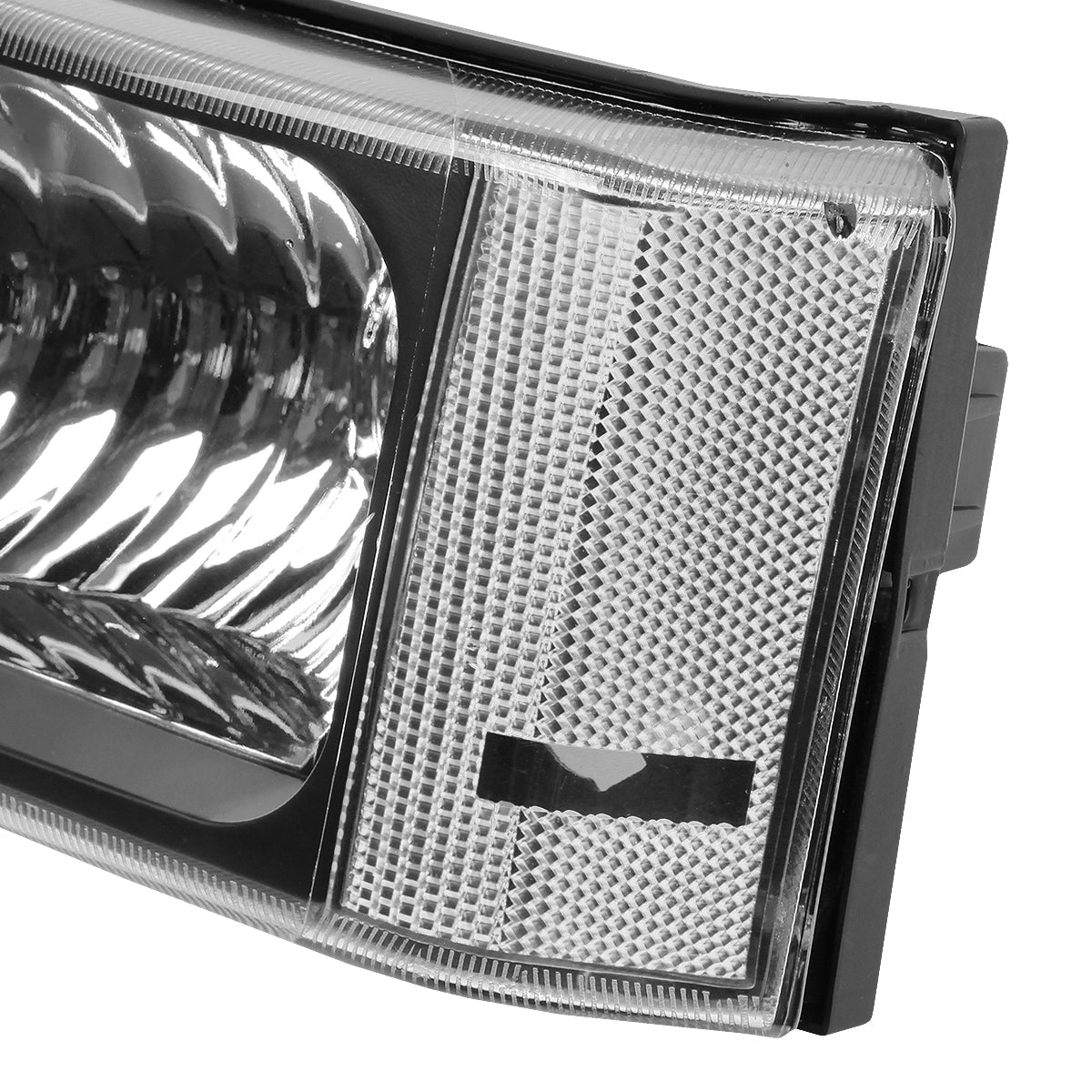 CUARTOS LUZ 03-06 CHEVY AVALANCHE 1500, 2500, SILVERADO 1500, 2500, 3500, 1500 HD, 2500 HD / 2007 SILVERADO 1500, 1500 HD, 2500 HD, 3500 CLASSIC - FITS MODELS WITHOUT FACTORY CLADDING ONLY - 2PC - BLACK / CLEAR CORNER