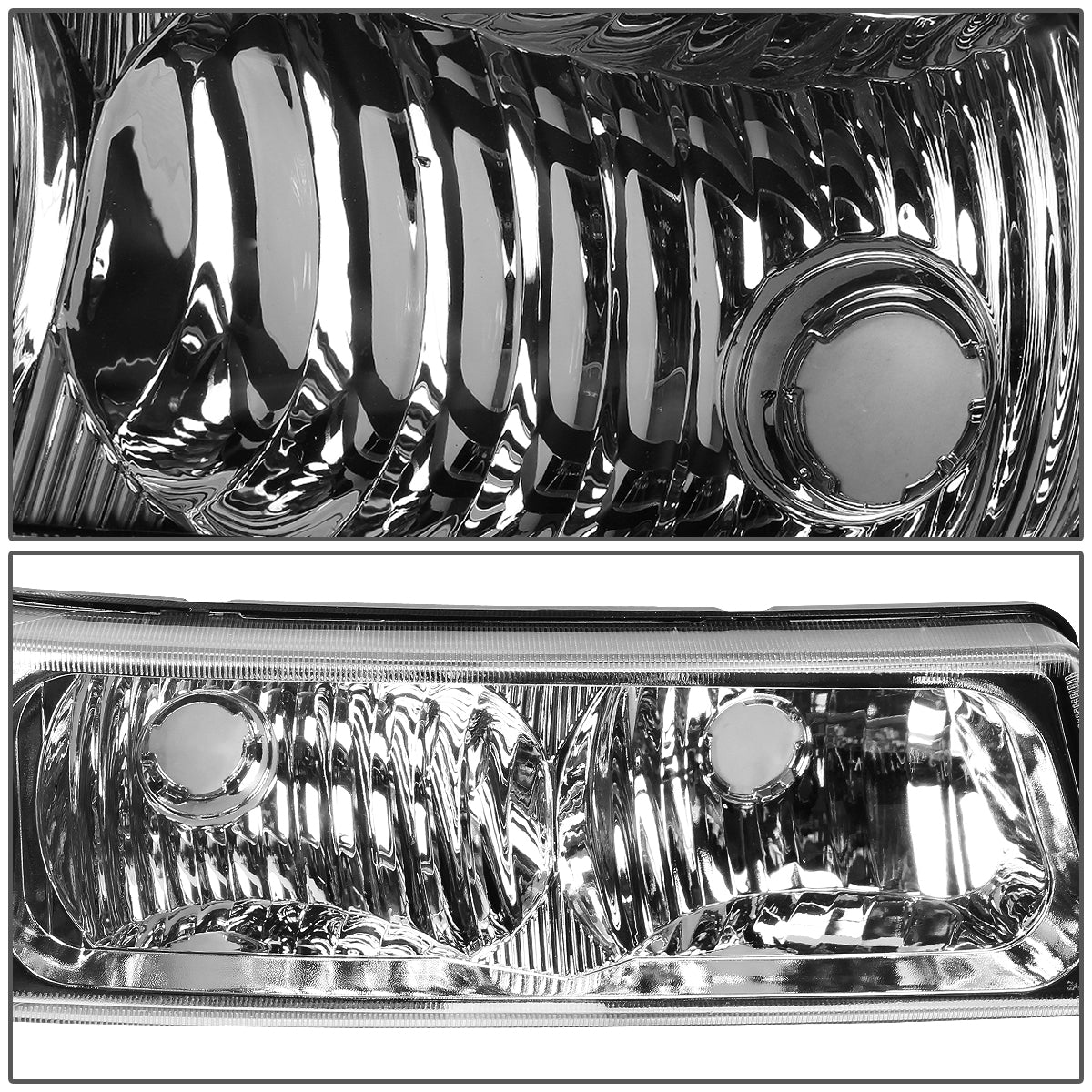 CUARTOS LUZ 03-06 CHEVY AVALANCHE 1500, 2500, SILVERADO 1500, 2500, 3500, 1500 HD, 2500 HD / 2007 SILVERADO 1500, 1500 HD, 2500 HD, 3500 CLASSIC - FITS MODELS WITHOUT FACTORY CLADDING ONLY - 2PC - CHROME / AMBER CORNER