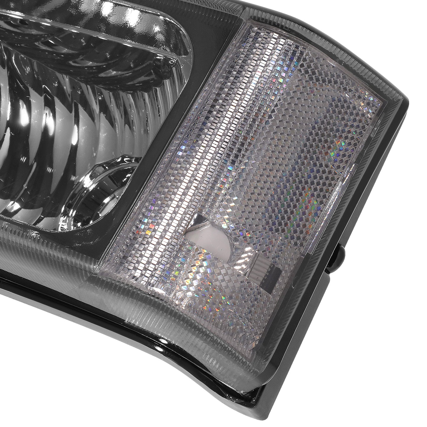 CUARTOS LUZ 03-06 CHEVY AVALANCHE 1500, 2500, SILVERADO 1500, 2500, 3500, 1500 HD, 2500 HD / 2007 SILVERADO 1500, 1500 HD, 2500 HD, 3500 CLASSIC - FITS MODELS WITHOUT FACTORY CLADDING ONLY - 2PC - SMOKE / CLEAR CORNER